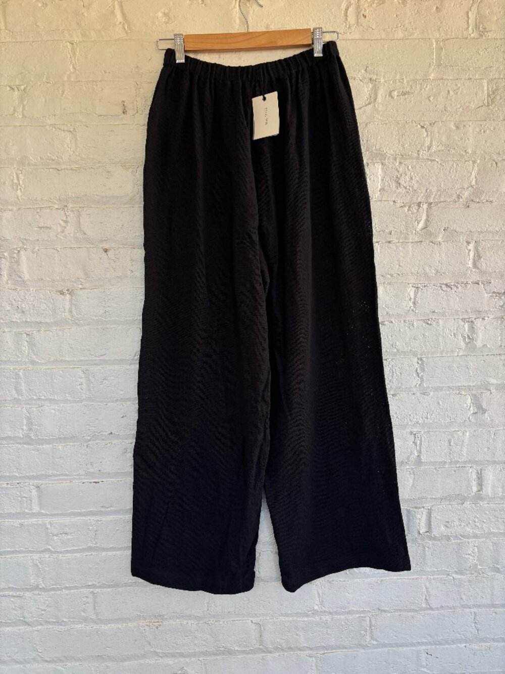 NWT Na Nin Patricia Waffled Cotton Pant - Size Small / Faded Black